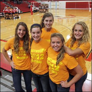 Front from left: Allison Sutton,  Elise Wolff and Jaci Juergens. Back from left: Brooke Salazar and Aricka LaVoy.