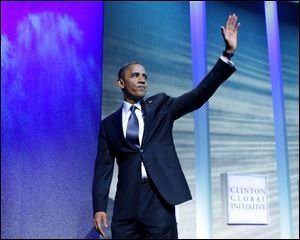 President Obama is over the magic 50 percent mark and tops former Massachusetts Governor Romney among likely voters by 9 to 12 percentage points in Florida, Ohio and Pennsylvania.