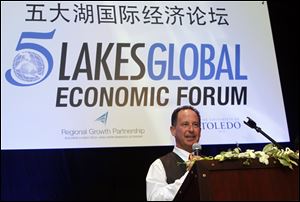 Paul Zito of the Regional Growth Partnership, addresses the forum at the Park Inn in downtown Toledo. Mr. Zito said he believed his expectations were met and surpassed.