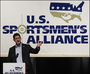 Republican vice presidential candidate, Rep. Paul Ryan, R-Wis., speaks at the U.S. Sportsmens Alliances annual banquet.