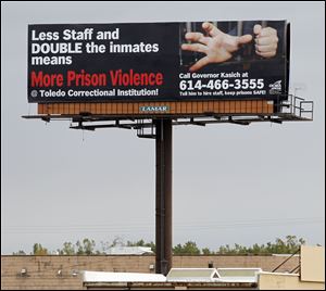 Prison staff who are members of the Ohio Civil Service Employees Association unveiled a billboard on I-280 this week to call attention to the growing violence at Toledo Correctional Institution as a result of staffing shortages.