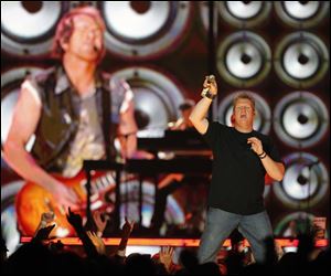 Gary LeVox looks for some help from the crowd in singing.