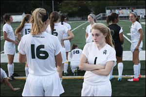 The Ottawa Hills soccer team, seen here earlier this year, which plays club sport at the school, is looking attain varsity status.
