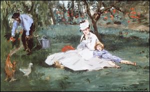 Detail from the Monet Family in their Garde at Argenteuil, 1874.