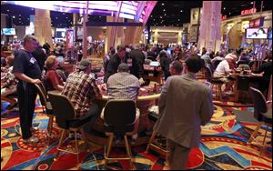 Hollywood Casino took in $215.2 million during June, its first full month in operation.