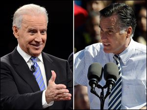 Vice President Joe Biden, left, and GOP presidential candidate Mitt Romney.