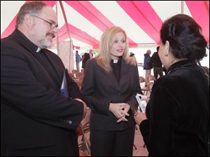 Rev. Angela Zimmann, center, is a Democrat challenging incumbent Bob Latta, R-Bowling Green, in the 5th Congressional District.