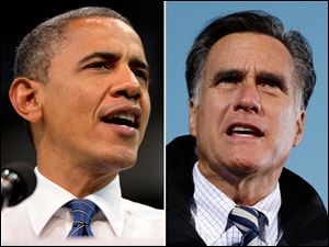 President Barack Obama, left, and GOP presidential challenger, Mitt Romney.