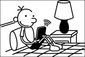 Creator Jeff Kinney, a major e-holdout among children's authors, has agreed to make his illustrated, top-selling series about middle schooler Greg Heffley, seen in this illustration, available electronically.