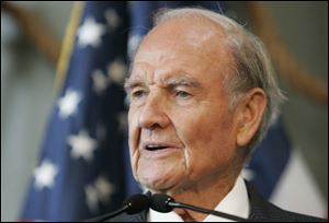 Former Sen. George McGovern delivers remarks at the National World War II Museum in New Orleans.