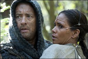 Tom Hanks as Zachry and Halle Berry as Meronym in a scene from 