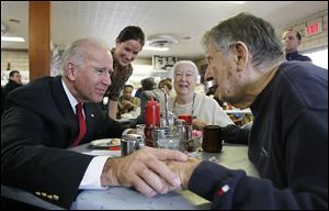 Vice President Joe Biden fires up the crowd today at the University of Toledo. 