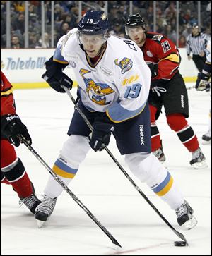 Walleye center Max Campbell had two goals and an assist in his Toledo debut, a 3-2 overtime win against the Cincinnati Cyclones last Friday at the Huntington Center.