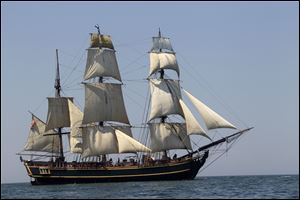 The tall ship HMS Bounty is seen sailing on Lake Erie off Cleveland in July, 2010.