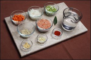 Ingredients measured out and organized for convenience.