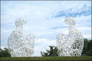 Spiegle means glass or mir­ror in Ger­man, and was most re­cently ex­hib­ited at the York­shire Sculp­ture Park in En­gland. It's the gift of an anon­y­mous do­nor and will be located at the intersect
