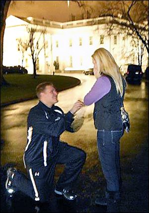 Ben Pike proposed to Ashlee Barrett on the White House driveway during the UT football team's trip to Washington last December for the Military Bowl.