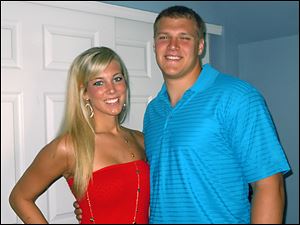 Toledo football player Ben Pike and his fiancee Ashlee Barrett met at an Athletes in Action Bible study in 2009. They plan to marry in the St. Louis area in June.