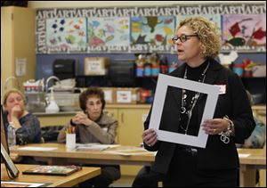 Carol Coder leads a session in art therapy. She spoke Saturday during the Careers in Creativity seminar put on by the nonprofit Prizm Creative Community  at Perrysburg High School.
