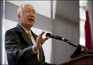 Secretary of the Interior Ken Salazar during a news conference in March, 2011, in Cheyenne, Wyo. 