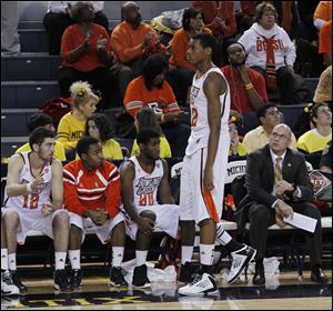BGSU's Richaun Holmes fouls out of the game in the second half.