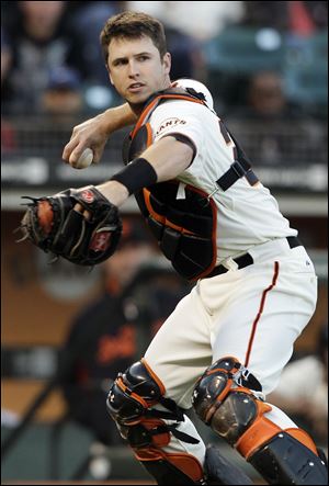 Buster Posey is the first Giants player to win since Barry Bonds was voted his record seventh MVP award in 2004. He is also the first catcher to win NL MVP since Johnny Bench in 1972.