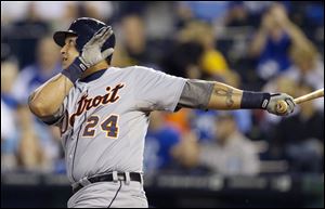Detroit Tigers' Miguel Cabrera led the American League in hits, home runs and RBIs.