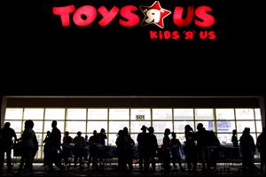 People line up outside Toys R Us as Black Friday sales begin o, in Royal Palm Beach, Fla., November, 2010.