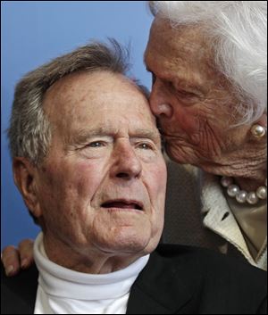 Former President George H.W. Bush, and his wife former first lady Barbara Bush.