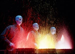 The Blue Man Group begins an eight-show stand at the Stranahan Theater on Tuesday.