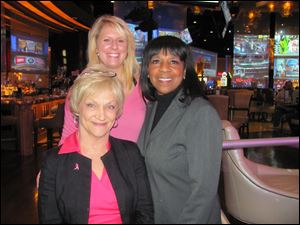 From left, Mary Chris Skeldon, Kelly Keefer, and Deborah Barnett at the Komen Race for the Cure thank-you reception at Hollywood Casino.
