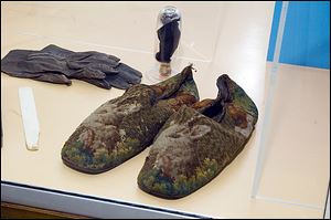 The Hayes center photographed President Abraham Lincoln's well-worn wool house slippers, in the Rutherford B. Hayes collection in Fremont.