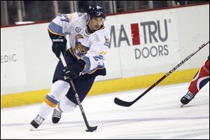 Terry Broadhurst has scored 16 points in his first 22 games as a professional. He recently was named Walleye player of the week.