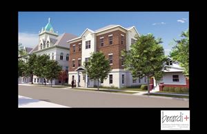 A drawing shows how the former St. Hedwig School would look after its $7 million renovation by United North. The school would be turned into a senior housing complex with 41 units. 