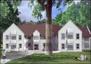 Artists rendering of a planned residence hall at Maumee Valley Country Day School.