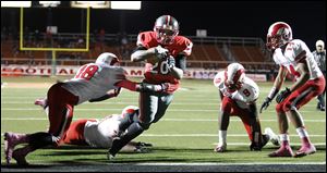 Central Catholic running back Amir Edwards was named to the Three Rivers Athletic Conference's first team for his performance this past season.
