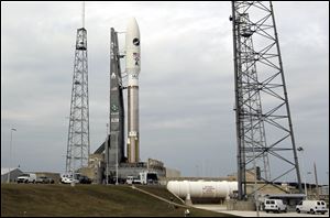 A United Launch Alliance Atlas V rocket, shown here yesterday, was launched today at Cape Canaveral.