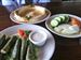 ya-halla-food.jpg Hummus, top, and vegetables, and left, meat grape leaves served with home-made yogurt sauce.