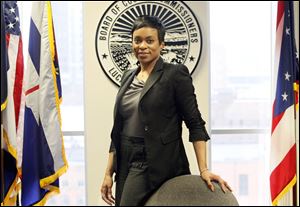 The new county administrator, Laura Lloyd-Jenkins, in the County Commissioners office.