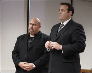 Andrew Zepeda, left, received a 30-day sentence for violating his intervention plan from a February, 2011, felony conviction. His attorney, Beau Harvey, successfully argued for leniency Thursday.