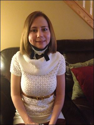 Halley Briglia, in a neck brace to help her recover, is interviewing for residency programs.