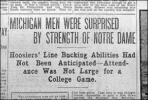 The Blade's headline for the 1902 story on the big game notes the lower-than-expected turnout.