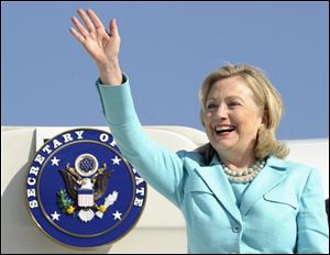 Secretary of State Hillary Rodham Clinton was admitted to a New York hospital Sunday after the discovery of a blood clot stemming from the concussion she sustained earlier this month.