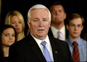 Pennsylvania Gov. Tom Corbett, who accepted the NCAA sanctions in July, now says the Jerry Sandusky scandal was a criminal matter not subject to NCAA punishment.