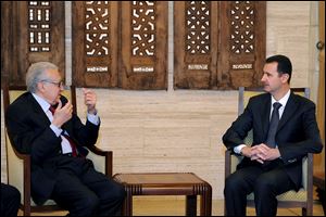 Sunday's speech will be the first by Syrian President Bashar al-Assad, right, since June, and comes amid intense fighting between government troops and rebels on the outskirts of Damascus.