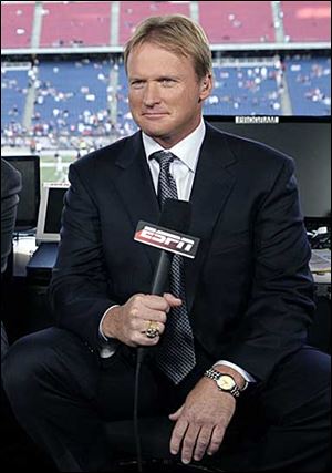ESPN broadcaster Jon Gruden won a Super Bowl with Tampa Bay and had some successful seasons with Oakland.