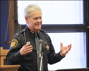 Sheriff John Tharp after being sworn in as sheriff.