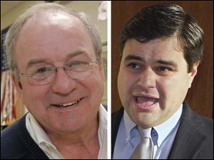 A remark made by local union boss Dennis Duffey, left, about Toledo City Council President Joe McNamara, right, has made national headlines.