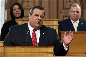 New Jersey Gov. Chris Christie delivers his State Of The State address at the Statehouse, Tuesday in Trenton.