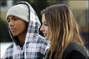 Billy Henthorne, 15, left, and Rachel Dresher, 14, have experienced violence or know someone who has.